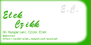 elek czikk business card